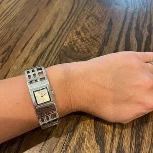Burberry Silver Heritage Watch Bangle- Vintage Burberry | Accessories | Burberry Silver Heritage Watch  main image 3